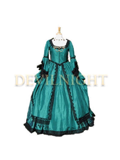 Blue Trumpet Sleeves Gothic Antoinette Victorian Dress