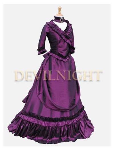Purple Victorian Bustle Gown