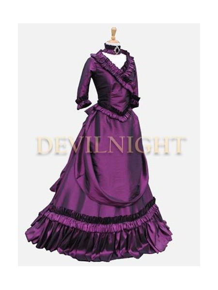 Purple Victorian Bustle Gown