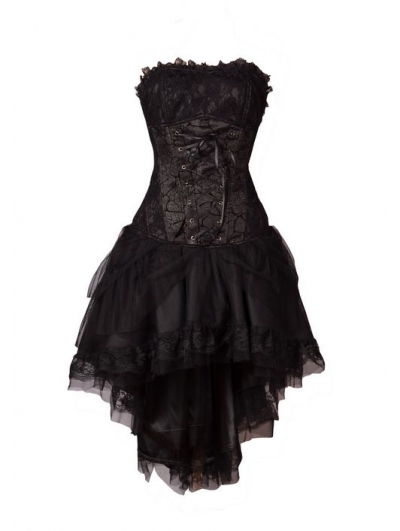 Black Corset High-Low Gothic Party Dress