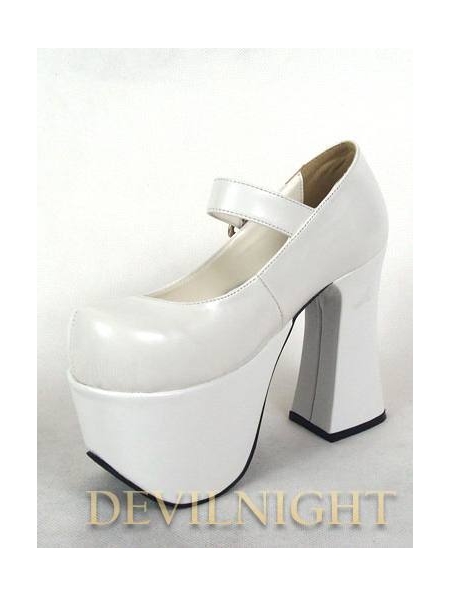 ...  Shoes  WhiteBlackRed Classic Simple Lolita High Heel Shoes
