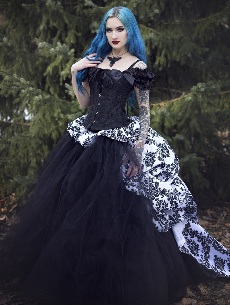Romantic Gothic Corset Victorian Style Long Prom Gown Devilnight.co.uk