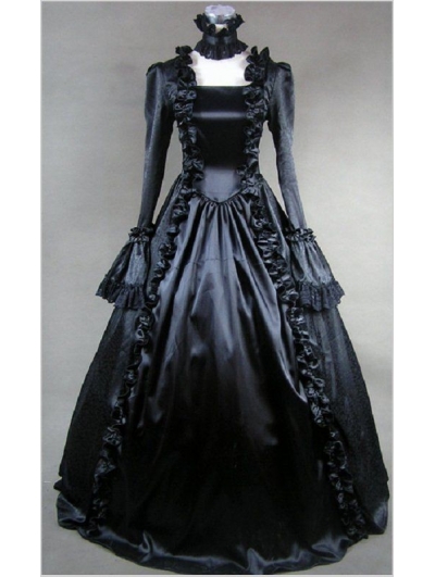 Black Ball Gown Gothic Wedding Dress - Devilnight.co.uk