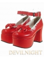 Red Sweet Lolita High Heel Shoes