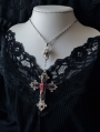 Dark Gothic Punk Skull Blood Coffin Cross Pendant Necklace