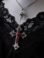 Dark Gothic Punk Skull Blood Coffin Cross Pendant Necklace