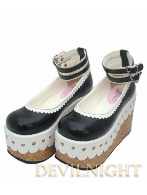 Black Manga Style Platform Sweet Lolita Shoes 
