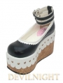 Black Manga Style Platform Sweet Lolita Shoes 