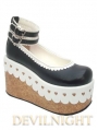 Black Manga Style Platform Sweet Lolita Shoes 