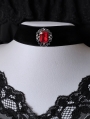 Black and Red Crystal Gothic Victorian Retro Velvet Choker