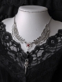 Dark Retro Gothic Pentagram Skull Wings Pendant Necklace