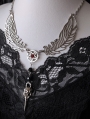 Dark Retro Gothic Pentagram Skull Wings Pendant Necklace