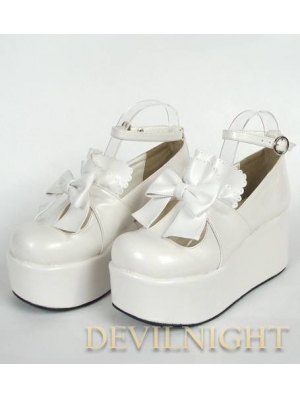 White/Pink/Black/Red Sweet Bow Lolita Platform Shoes