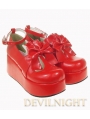 White/Pink/Black/Red Sweet Bow Lolita Platform Shoes