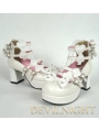 Nifty Pink/Black/White Cute Bow Belt Lolita High Heel Shoes