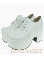 White Classic Simple Lolita Shoes with High Platform