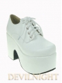 White Classic Simple Lolita Shoes with High Platform