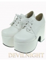 White Classic Simple Lolita Shoes with High Platform