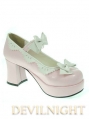 Dreamy Pink Lady Style Middle-Heeled Sweet Lolita Shoes With Cute Bows