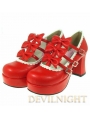 Red/Pink Princess Style High-Heel Sweet Lolita Shoes