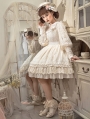 Ivory Retro Embroidery Doll Long/Short Sleeve Sweet Lolita OP Dress