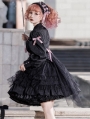 Black and Pink/Black and Purple/White and  Pink Bow Long-sleeved Tiered Sweet Lolita OP Dress