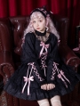 Love Overture Black/Pink Long Sleeve Sweet Coll Dark Gothic Lolita OP Dress