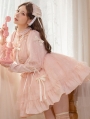 Love Overture Black/Pink Long Sleeve Sweet Coll Dark Gothic Lolita OP Dress