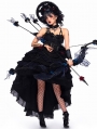 Ismailia Black and Blue Wedding Tea Party Tiered Gothic Lolita JSK Dress Set