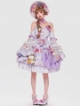 Sylph White and Purple Flower Bridal Tea Party Classic Lolita JSK Dress Set