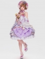 Sylph White and Purple Flower Bridal Tea Party Classic Lolita JSK Dress Set