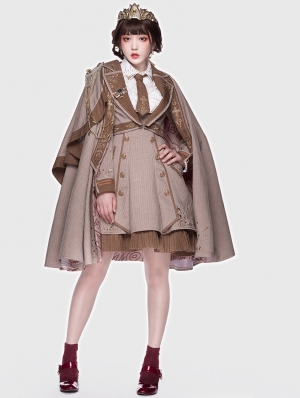 Sheffield Brown British College Style Classic Lolita JSK Dress Full Set