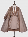Sheffield Brown British College Style Classic Lolita JSK Dress Full Set