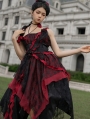 Tea Millet Pink/Brown/Black Floral Asymmetrical Gothic Lolita JSK Dress