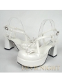 White Cross Blet High Heeled Sweet Lolita Sandals