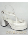 White Cross Blet High Heeled Sweet Lolita Sandals