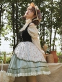 Heidi's Dream Floral Print Embroidery Ruffle Classic Lolita JSK Dress