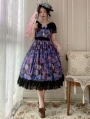 Midsummer Garden Black/White Elegant V-Neck Lace Ruffle Classic Lolita OP Dress