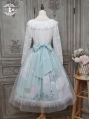 Swan Lake Green/Blue Elegant A-line Mid-length Classic Lolita Skirt