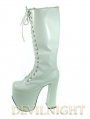 White/Black High Heel Gothic Lolita Boots With High Platforms