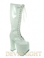 White/Black High Heel Gothic Lolita Boots With High Platforms