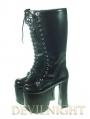 White/Black High Heel Gothic Lolita Boots With High Platforms