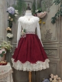 Ivory/Green/Red/Pink Tulu Elegant Retro Tiered Classic Lolita Skirt