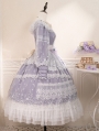 Purple Lily of the Valley Elegant Open Front Long Sleeve Classic Lolita OP Dress