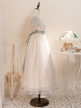 Ivory Lily of the Valley Embroidered Puff Sleeve Midi Classic Lolita OP Dress