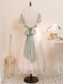 Ivory Lily of the Valley Embroidered Puff Sleeve Midi Classic Lolita OP Dress