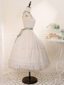 Ivory/Purple Blooming Flower Sleeveless Elegant A-line Classic Lolita JSK Dress