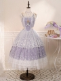Ivory/Purple Blooming Flower Sleeveless Elegant A-line Classic Lolita JSK Dress