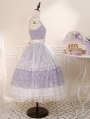 Ivory/Purple Blooming Flower Sleeveless Elegant A-line Classic Lolita JSK Dress