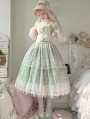 Green Blooming Flower Sleeveless Elegant A-line Classic Lolita JSK Dress